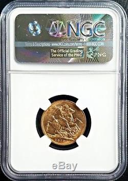 1912M Australia Gold Sovereign NGC AU 58 About Uncirculated Oro Coin