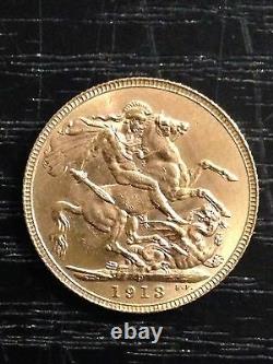 1913'P' Full Sovereign St George Reverse George V Gold coin Perth HIGH GRADE