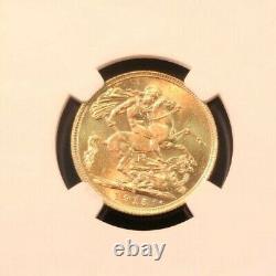 1915 Australia Gold 1 Sovereign George V Ngc Ms 63 Beautiful Luster Bright Coin