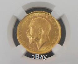 1915-M Gold Australia 1 Sovereign NGC MS64 Eric P. Newman Collection