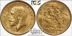 1915 S AUSTRALIA Full Gold Sovereign COIN Sydney PCGS MS 64 Variety S 4003 RARE