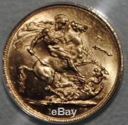 1915-S Gold Australia Sovereign ANACS MS-64 Sov Coin Sydney Australian BU SOV