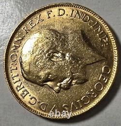 1917 P Australia Sovereign Gold, King George V (0.2355 oz) In Capsule