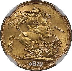 1918S Australia Gold 1 Sovereign 1SOV MS 65 NGC Pop= 34/3