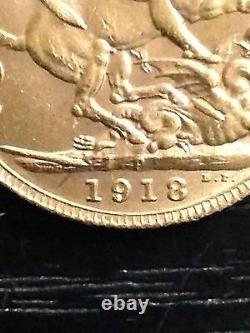 1918'P' Full Sovereign St George Reverse George V Gold coin