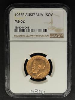 1922P Australia Gold Sovereign NGC MS-62 -160429