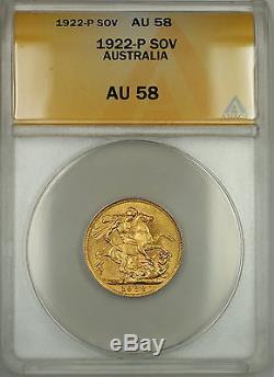 1922-P Australia Sovereign Gold Coin ANACS AU-58