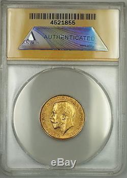 1922-P Australia Sovereign Gold Coin ANACS AU-58