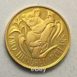 1980 Australia 200 Dollar Koala Bear Gold PROOF #