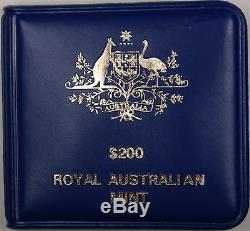 1980 Australia $200 Koala Bear Gold Coin 22K BU UNC in Holder