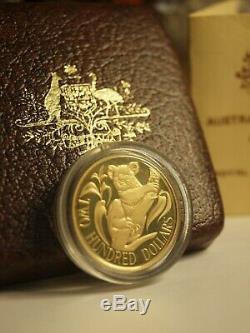 1980 Australian Gold Proof Coin $200 Koala Bear With Coa & Original Packaging