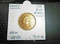 1981 Australian $200 Gold UNC Coin Royal Wedding