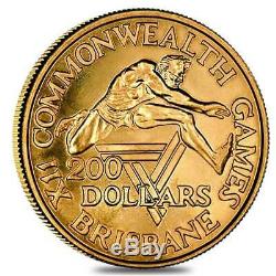 1982 Australian $200 Gold UNC Coin XII Commonwealth Games Brisbane