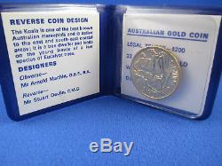 1983 $200 Uncirculated Gold Coin. Royal Australian Mint Koala In Blue Folder