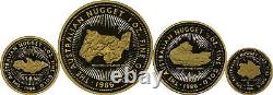 1986 Australia $15-$100 Nugget 4 Coin (1.85 oz). 9999 Gold Proof Set with COA