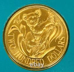 1986 Australia Koala $200 Gold Coin Royal Australian Mint 22 Carat AGW. 2948 BU