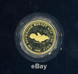 1986 Australian $25 Quarter Ounce Gold Nugget Proof Coin Golden Eagle