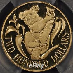 1986 PCGS PR68DCAM AUSTRALIA GOLD $200 KOALA PROOF. 2948oz AGW 10g. 917 GOLD