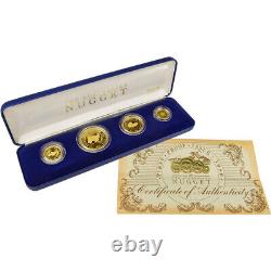 1986 P Australia Gold Nugget 4 Coin Proof Set in OGP with COA