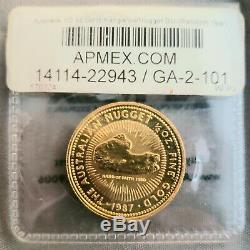 1987 $50 Australian Gold Half Ounce 1/2 Oz Hand of Faith Coin