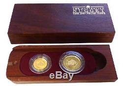 1987 Australia Nugget Proof Issue 1/10 oz & 1/4 oz 2 Pc. Gold Proof Set with Box