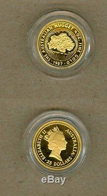 1987 Australian $25 Nugget Proof Gold Coin 1/4 Oz. 9999 Gold