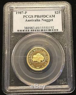 1987-P $25 Australia Nugget PCGS PR69DCAM