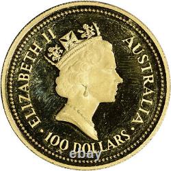1987 P Australia Gold Nugget Proof 1 oz $100 Poseidon Gem Proof