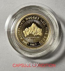 1987 P Australia PROOF 1/10 oz Gold Nugget Coin $15.9999 Perth Mint In Capsule