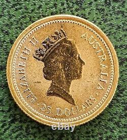 1987 Perth Mint Australia NUGGET GOLDEN EAGLE 1931 1/4 oz. 9999 Gold Coin