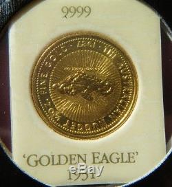 1987 The Australian Nugget 1/4 OZ Fine Gold $25 Coin in special card