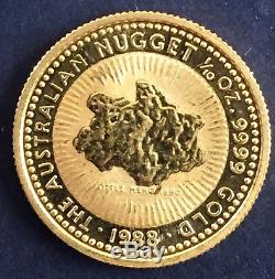 1988 Australian 1/10 oz Nugget' Little Hero' Gold Coin Genuine Great Gift