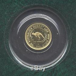 1989 Australian 1/20oz Proof Gold Nugget Coin Free Postage in Australia