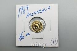 1989 Australian Gold Proof Nugget-Kangaroo $5 Coin %. 99.99 Low Mintage