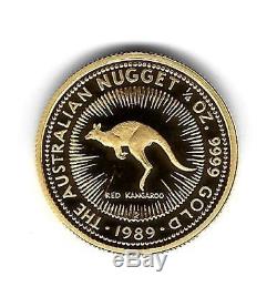 1989 Australian Kangaroo 1/4 oz gold coin