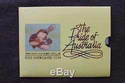 1990 $200 Royal Australian Mint Uncirculated Gold Coin The Pride of Australia