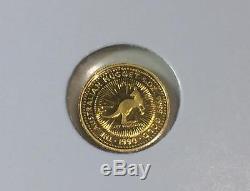 1990 Australian $5.00 1/20 Ounce Gold Nugget Proof Coin Grey Kangaroo