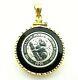 1991 1/10oz Platinum Australian Koala Coin In 14k Yellow Gold Onyx Bezel Pendant