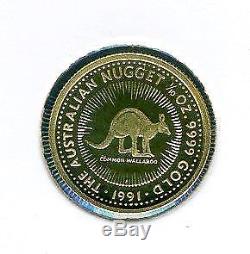 1991 Australian 1/10oz Gold Kangaroo Proof Coin