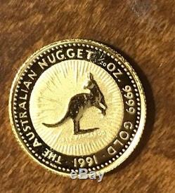 1991 Australian Gold 5 Dollar Coin Kangaroo Elizabeth