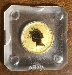 1991 Australian Gold 5 Dollar Coin Kangaroo Elizabeth