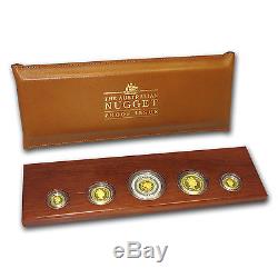 1992 Australian Proof Gold Nugget 5 Coin Set Eagle Privy SKU #73487