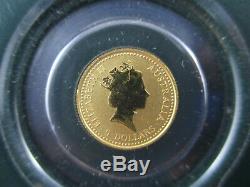 1993 $5 AUSTRALIAN NUGGET 1/20oz GOLD COIN IN RIGINAL GREEN FOLDER. A BEAUTY