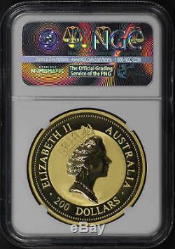 1994 Australia 2 oz. 9999 Fine Gold $200 Nugget Red Kangaroo NGC MS-69 -140724