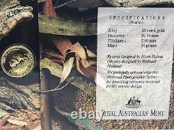 1994 Australian 10g Gold $200 Pride of Australia Tasmanian Devil Coin With Cert
