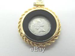 1995 1/20th Platinum Australian Koala Coin Pendant 14K Gold Frame Chain 9.6 Gram