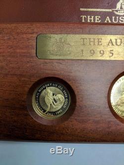 1995 Australian Gold Nugget 5 Coin Set. 1.9 Oz Pure Gold. 9999 Low Mintage