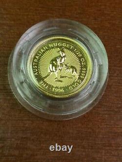 1996 1/20 Oz Gold Australian Nugget Kangaroo. 9999 Fine Au $5