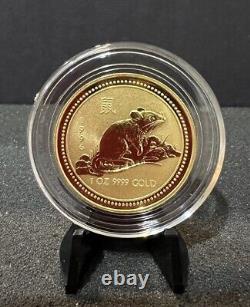 1996-1 oz Lunar Rat BU Year Of Gold. 9999 Australia (Series I) Mouse 2