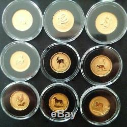 1996-2007 12-Coin 1/10 oz Gold Lunar Mint Set BU (Series I)